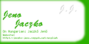 jeno jaczko business card